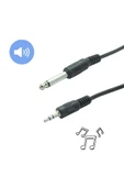 harry 3 Metre Bilgisayar Amfi Ses Ara Kablosu-3.5 mm Stereo 6.5 mm Aux Ses Kablosu 3Mt - 1