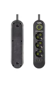 harry VEA 3'LÜ 1.5 METRE KABLOLU 3 USB'Lİ SİYAH AKIM KORUMALI PRİZ BAKIR  Uyumlu KABLO HARİCİ GÜÇ ANAHTARI thumbnail 2