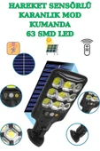 Rabelix Online Marketing 63 Smd Ledli Güneş Enerjili Cob Ledli Hareket Sensörlü Sokak Lambası LED Bahçe Aydınlatması thumbnail 1