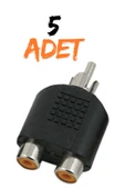 harry 5 Adet 1 Erkek Rca - 2 Rca Dişi Jak Jack Rca Fiş To Çift Dönüştürücü Çevirici Çoğaltıcı thumbnail 1