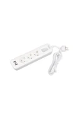 harry 3'LÜ 1.5 METRE KABLOLU 2 USB+TYPE-C HIZLI ŞARJ AKIM KORUMA ÇOCUK VE YANGIN KORUMA ANAHTARLI 4000 WAT - 2