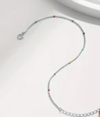 925 Ayar Boncuk Zincir Mineli Kadın Gümüş Bileklik thumbnail 3