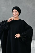 kol aksesuar detaylı ferace abaya thumbnail 7