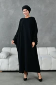 kol aksesuar detaylı ferace abaya thumbnail 4
