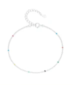 925 Ayar Boncuk Zincir Mineli Kadın Gümüş Bileklik thumbnail 1