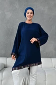 ASİMETRİK KESİM ŞERİT AKSESUARLI SALAŞ TUNİK thumbnail 4