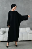 kol aksesuar detaylı ferace abaya thumbnail 1