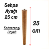 Bohem 25 cm 3 ADET Kahverengi Doğal Ahşap Boyalı Silindir Sehpa Masa Ayağı Mobilya Yedek Parça thumbnail 2