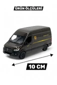 Çek Bırak Diecast Model Araba 10 cm - Mercedes Sprinter Kargo Arabası Ups Metal Açılabilir Kapılı - 4