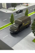 Çek Bırak Diecast Model Araba 10 cm - Mercedes Sprinter Kargo Arabası Ups Metal Açılabilir Kapılı - 1