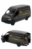 Çek Bırak Diecast Model Araba 10 cm - Mercedes Sprinter Kargo Arabası Ups Metal Açılabilir Kapılı - 5