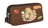 Capybara Erkek Çocuk İki Bölmeli Kalem Çantası - Bej - Kahverengi - 5232 thumbnail 1