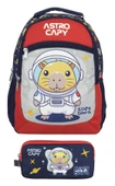 Capybara Erkek Çocuk İlkokul Sırt Çantası ve İki Gözlü Kalemlik Seti - Lacivert/Kırmızı SETCPB5227C thumbnail 2
