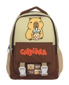Capybara Erkek Çocuk İlkokul Okul Sırt Çantası - Kahverengi - Bej - 5200 thumbnail 2