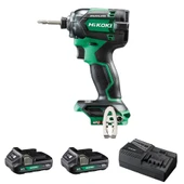 Hikoki WH18DC-2.0 18V/2.0Ah 210Nm Çift Akülü Kömürsüz Şarjlı Darbeli Vidalama thumbnail 1