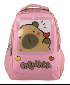 Capybara Kız Çocuk İlkokul Okul Sırt Çantası - Pembe - 5212 thumbnail 2