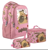 Capybara (Kız Çocuk - Pembe) İlkokul Üçlü Çanta Seti - SETCPB5212A thumbnail 1