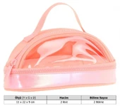 Kaukko Crescent Taşıma Saplı Kız Çocuk İki Gözlü Kalemlik - Somon, Şeffaf Cepli - K2731 thumbnail 3