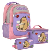Capybara (Kız Çocuk - Mor - Pembe) İlkokul Üçlü Çanta Seti - SETCPB5233A thumbnail 1