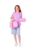 Kaukko Kids Kız Çocuk - Pembe Pullu Bulut Desenli - Okul Çanta Seti (Sırt Çantası+Beslenme Çantası+Kalemlik) - 3