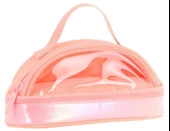 Kaukko Crescent Taşıma Saplı Kız Çocuk İki Gözlü Kalemlik - Somon, Şeffaf Cepli - K2731 thumbnail 1