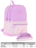 Kaukko Cube Okul Çantası ve İki Bölmeli Kalemlik Seti - Kız çocuk - Mor - K1821+K2732 thumbnail 2