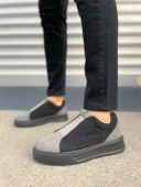 JY007 Alba Bağcıksız Süet Erkek Günlük Sneaker Ayakkabı SST Gri/Siyah - 2