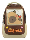 Capybara Erkek Çocuk İlkokul Okul Sırt Çantası - Kahverengi - 5209 thumbnail 2