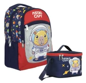Capybara Erkek Çocuk Okul Sırt Çantası ve Beslenme Çantası Seti - Lacivert - Kırmızı - SETCPB5227B thumbnail 1