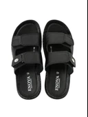 Enova Erkek Suni Deri Ortopedik Taban Çift Cırtlı Ayarlanabilen Dikişli Şık İçeri Dışarı Terliği BNT129 thumbnail 2