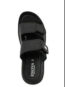 Enova Erkek Suni Deri Ortopedik Taban Çift Cırtlı Ayarlanabilen Dikişli Şık İçeri Dışarı Terliği BNT129 thumbnail 10