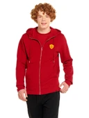 Galatasaray Orijinal Lisanslı Tam Fermuarlı Uzun Kollu Kırmızı Sweat - 1