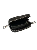 Mini Çantalı Deri Cüzdan Oto Anahtarlık Siyah thumbnail 4