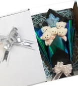 Premium 90 cm Peluş Ayı ve Yıldız Balonlu, Hologramlı Sunumda Beyaz Peluş Ayıcık Buketi thumbnail 4