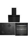 Altus ALA 322 B Fırın 159 DB Ocak 525 B Davlumbaz Siyah Ankastre Set thumbnail 1