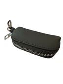 Mini Çantalı Deri Cüzdan Oto Anahtarlık Siyah thumbnail 2