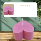 Romantik kalp görünümlü koku aromalı dekoratif doğal mum thumbnail 1