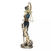 Themis Adalet Kadını Terazisi Heykeli Mavi Gold 24cm thumbnail 4