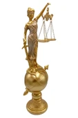 Themis Adalet Terazisi Heykeli ve Dünya Biblo Gold 37cm thumbnail 6