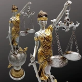 Themis Adalet Terazisi Heykeli ve Dünya Biblo Gümüş 37cm thumbnail 4