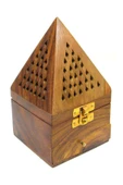 Konik Tütsü Yakma Kutusu Ahşap Piramit 16cm thumbnail 9