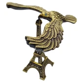 Vintage Metal Dengeli Kartal ve Eyfel Kulesi Bronz 12x10 cm thumbnail 1