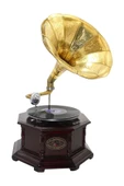 Gramofon Sekizgen Ahşap Plak Çalar No.2 37x63cm - 3