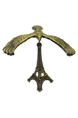 Vintage Metal Dengeli Kartal ve Eyfel Kulesi Bronz 12x10 cm thumbnail 10