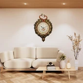 Duvar Saati Tavuskuşu Temalı Büyük Polyester Saat No.3 50 x 70 cm thumbnail 2