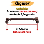 Çizgili Antik Bakır 224 mm 22.4 cm Metal Kulp Mobilya Çekmece Mutfak Dolabı Dolap Kulpları Lüks Kulb thumbnail 3