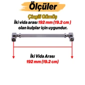 Çizgili Krom Renk 192 mm 19.2 cm Metal Kulp Mobilya Çekmece Mutfak Dolabı Dolap Kulpları Lüks Kulb thumbnail 3