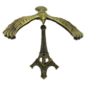 Vintage Metal Dengeli Kartal ve Eyfel Kulesi Bronz 12x10 cm thumbnail 5