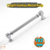 Çizgili Krom Renk 192 mm 19.2 cm Metal Kulp Mobilya Çekmece Mutfak Dolabı Dolap Kulpları Lüks Kulb thumbnail 2