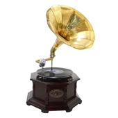 Gramofon Sekizgen Ahşap Plak Çalar No.2 37x63cm - 1